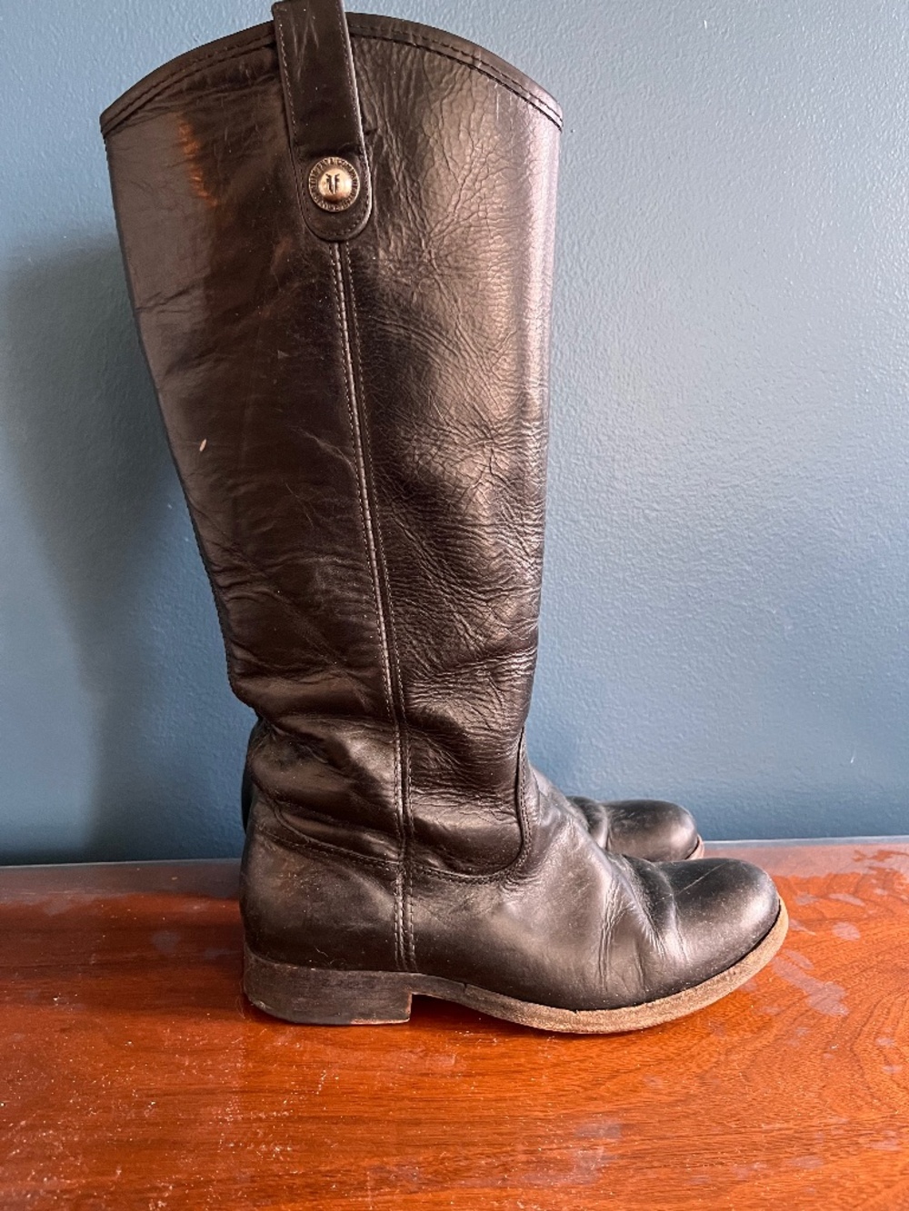 Frye Riding Boots // Black Leather // Vintage Y2K